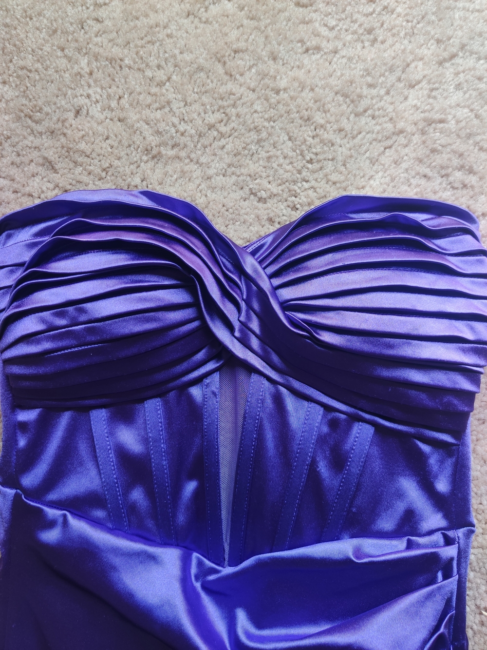 Strapless Satin Prom Dress in Vibrant Purple